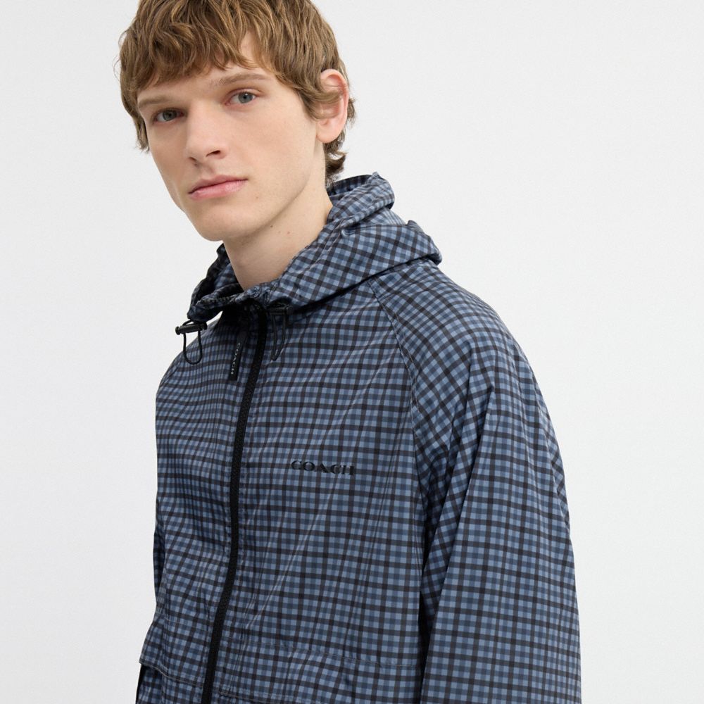 Plaid Windbreaker In Recycled Polyester