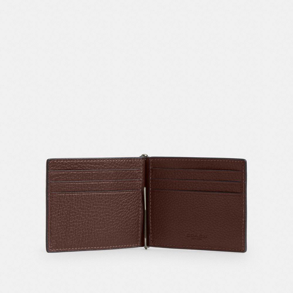Slim Money Clip Billfold Wallet In Signature Leather