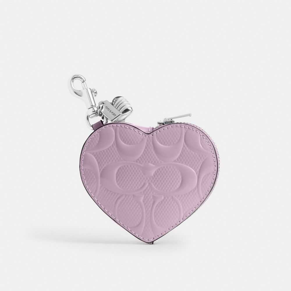 Klare Bag Charm In Signature Leather With Heart Charm