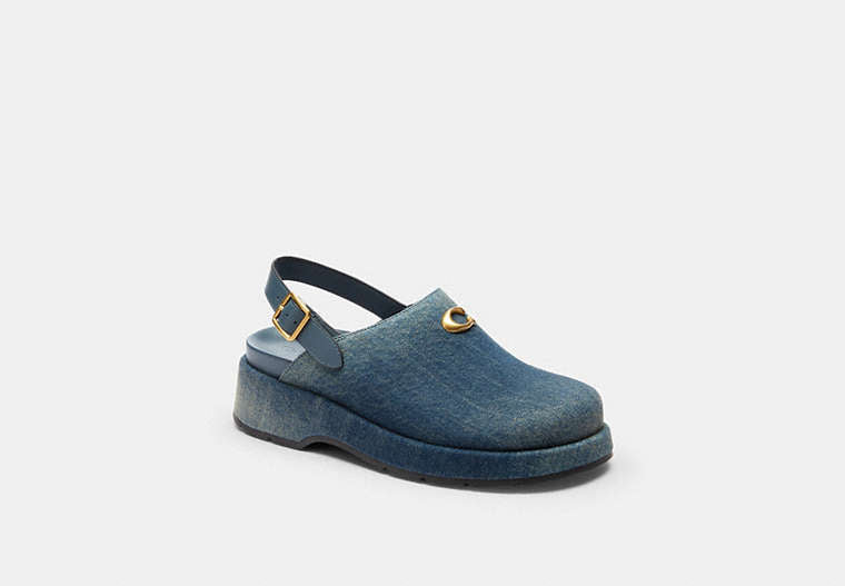 Sculpted C Platform Clog In Loved Denim