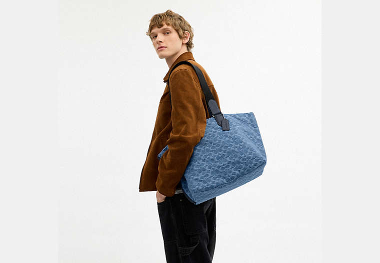 Small Tour Tote Bag In Signature Denim