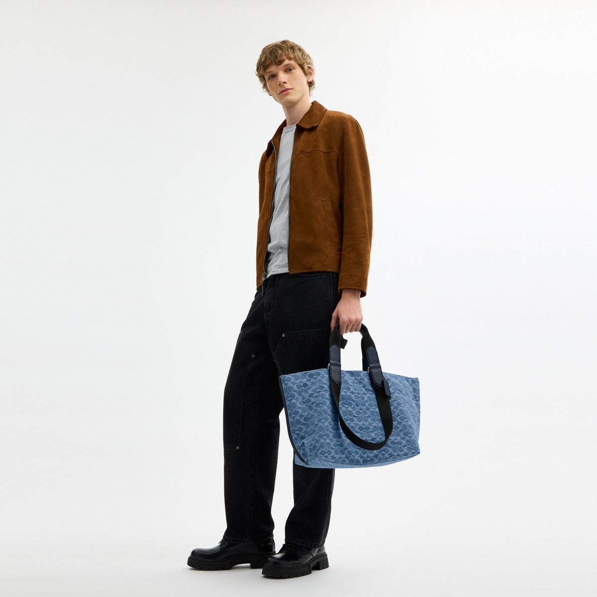 Small Tour Tote Bag In Signature Denim