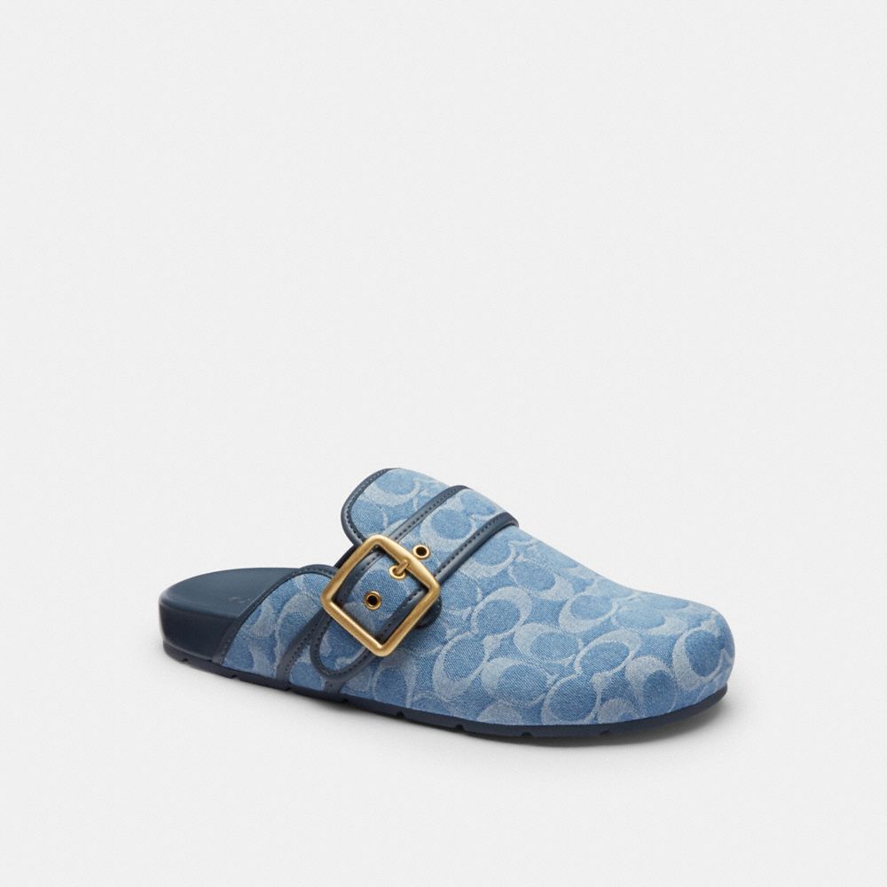 Archival Buckle Clog In Regenerative Cotton Signature Denim