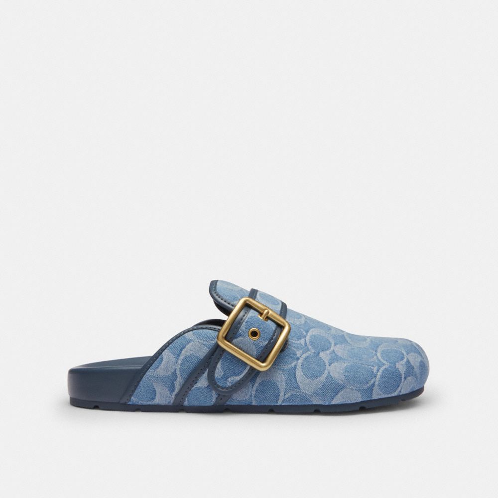 Archival Buckle Clog In Regenerative Cotton Signature Denim