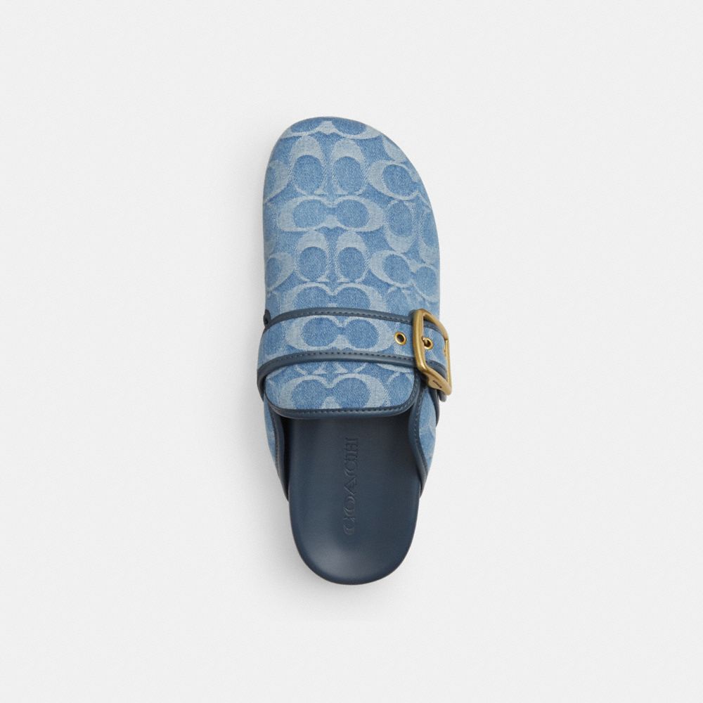 Archival Buckle Clog In Regenerative Cotton Signature Denim