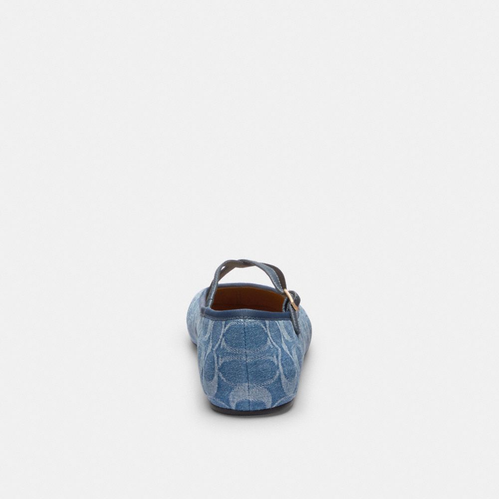 Phoebe Ballet Flat In Signature Denim