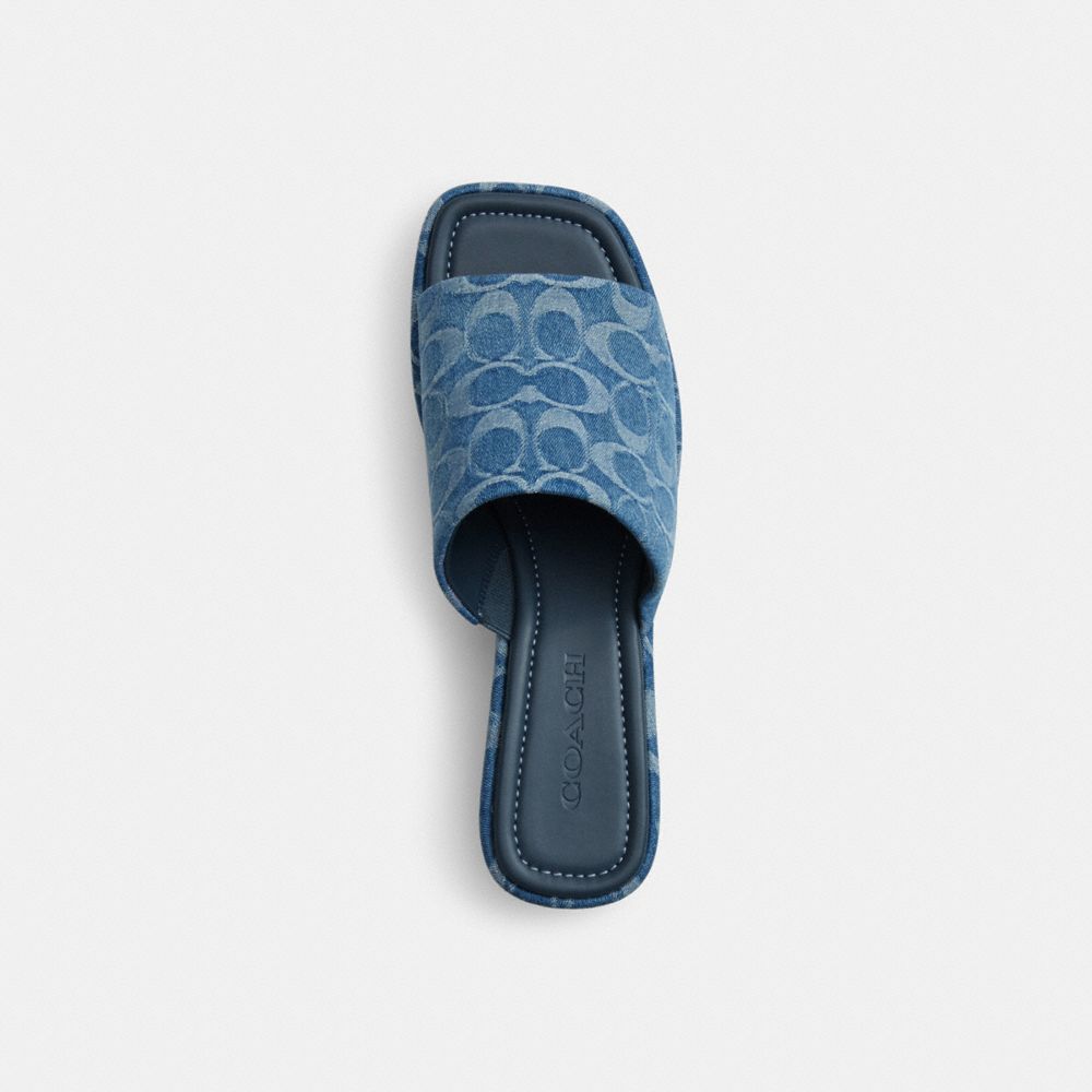 Phoebe Platform Sandal In Signature Denim
