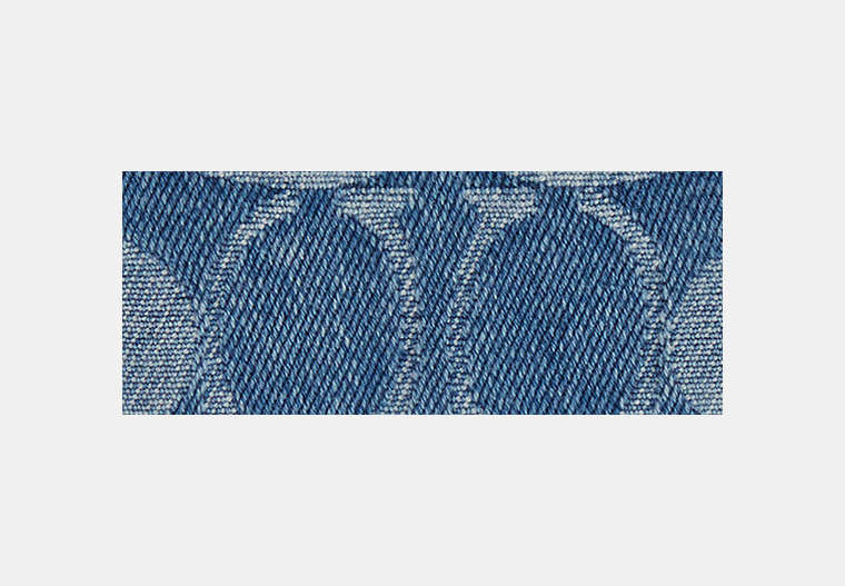 Mini Skinny ID Case In Signature Denim