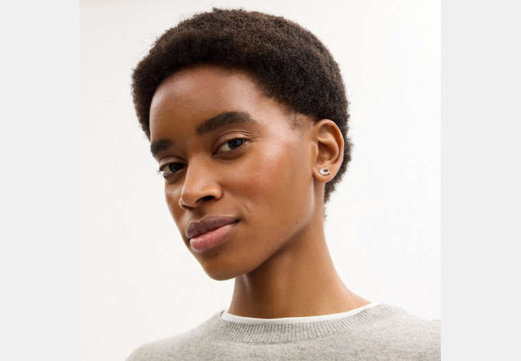 Pavé C Stud Earrings