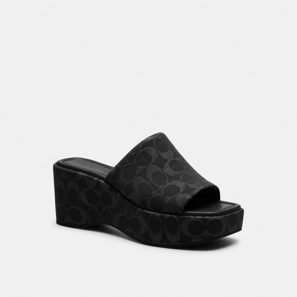 Phoebe Platform Sandal In Signature Denim