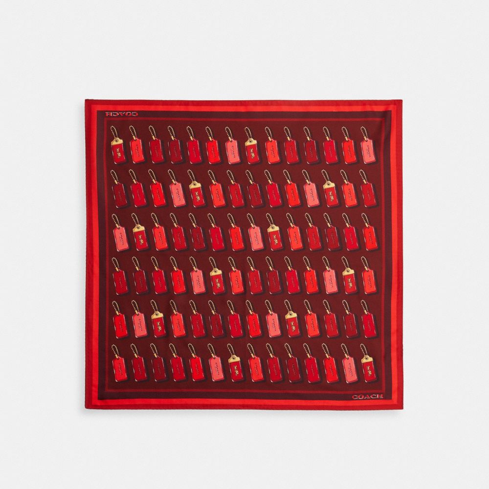 Iconic Motifs Print Silk Square Scarf