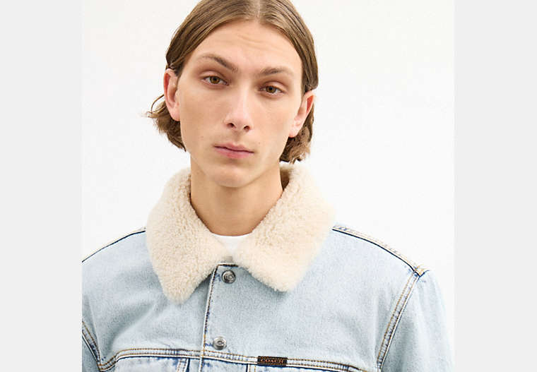 Denim Jacket With Shearling Collar