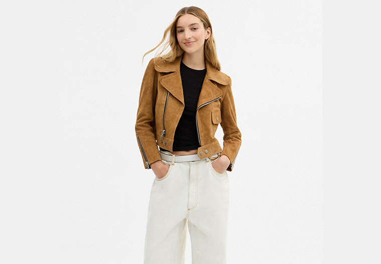 Asymmetric Suede Jacket