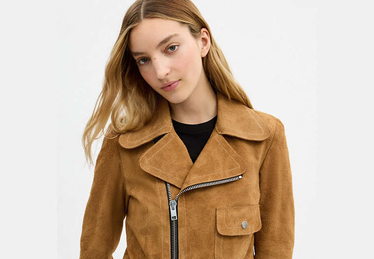 Asymmetric Suede Jacket