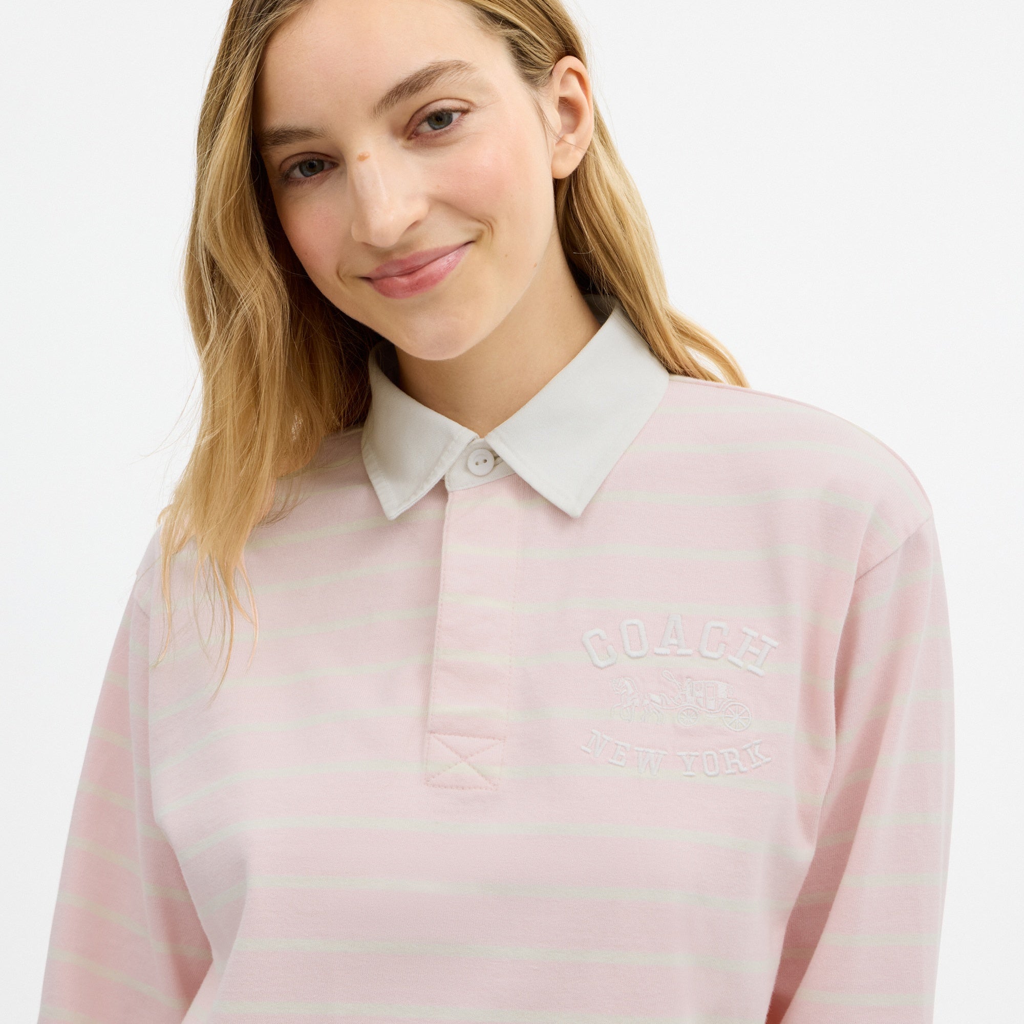 Horse And Carriage Striped Rugby Polo In Organic Cotton