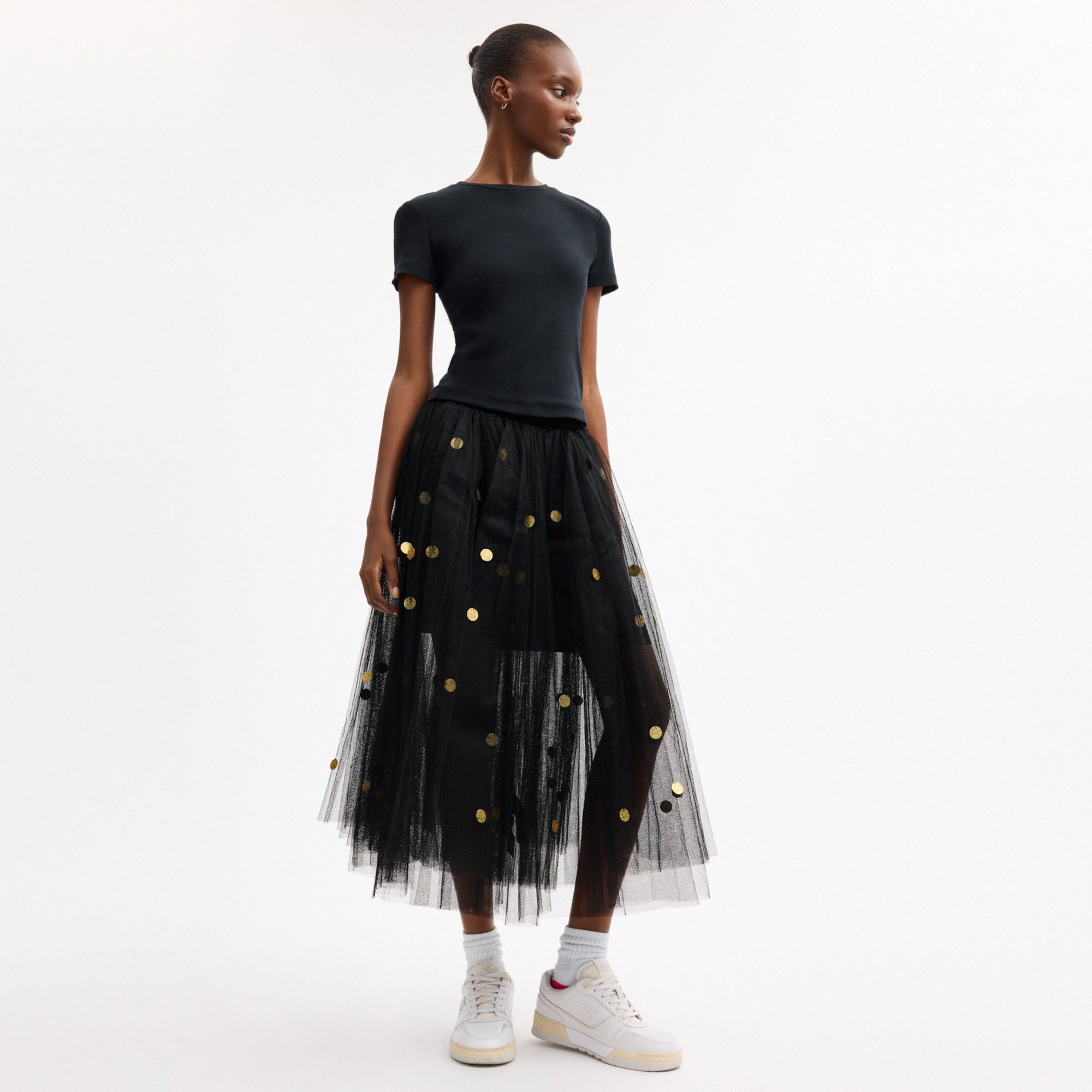 Sequin Paillette Tulle Skirt In Recycled Polyester