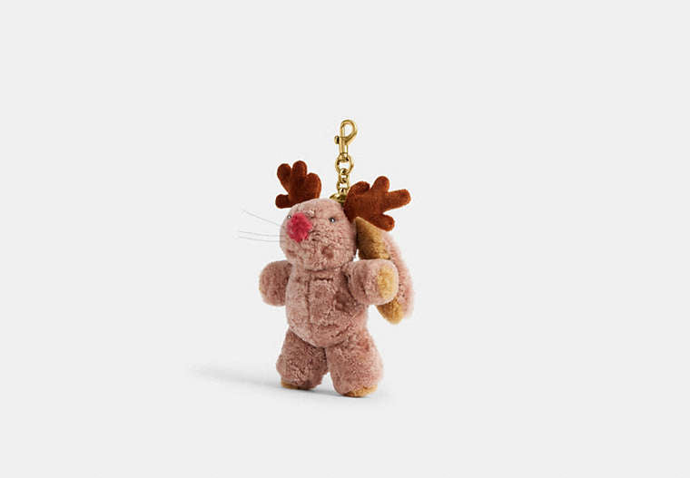 Floppy With Antlers Bag Charm In Shearling