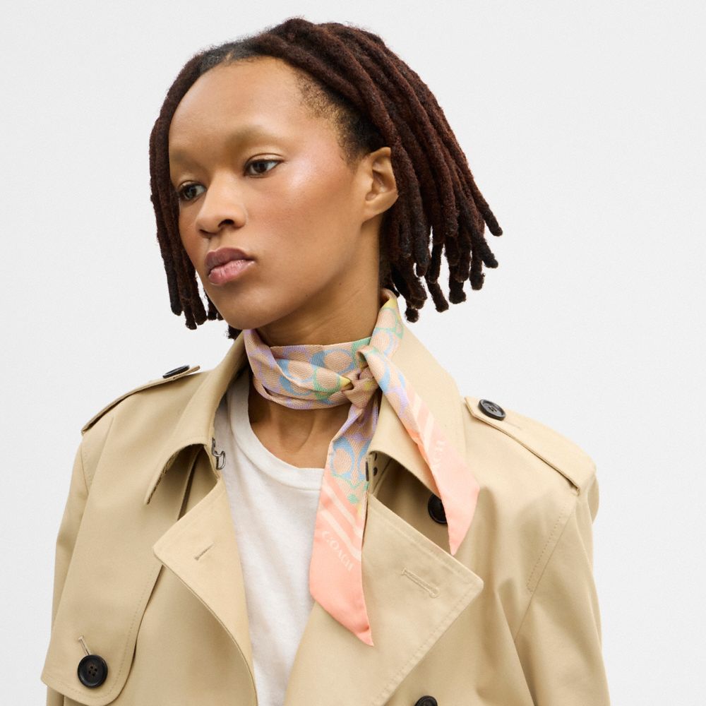 Signature Rainbow Print Silk Square Scarf