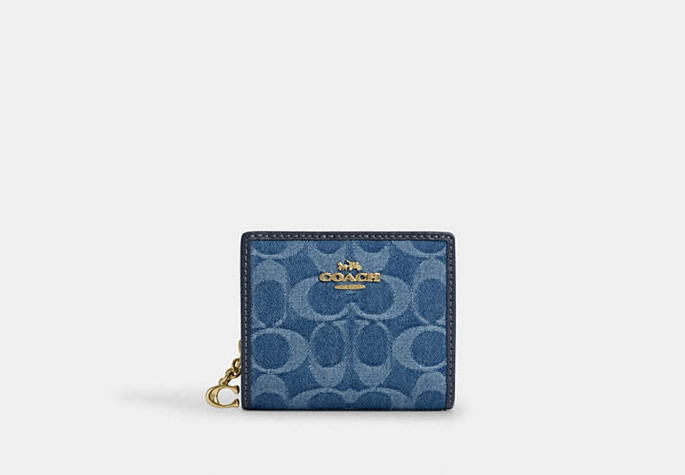 Snap Wallet In Signature Denim