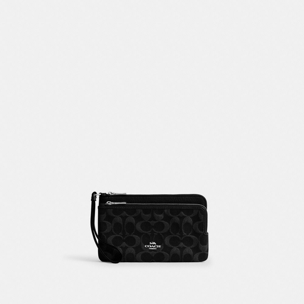 Double Zip Wristlet With Floral Print