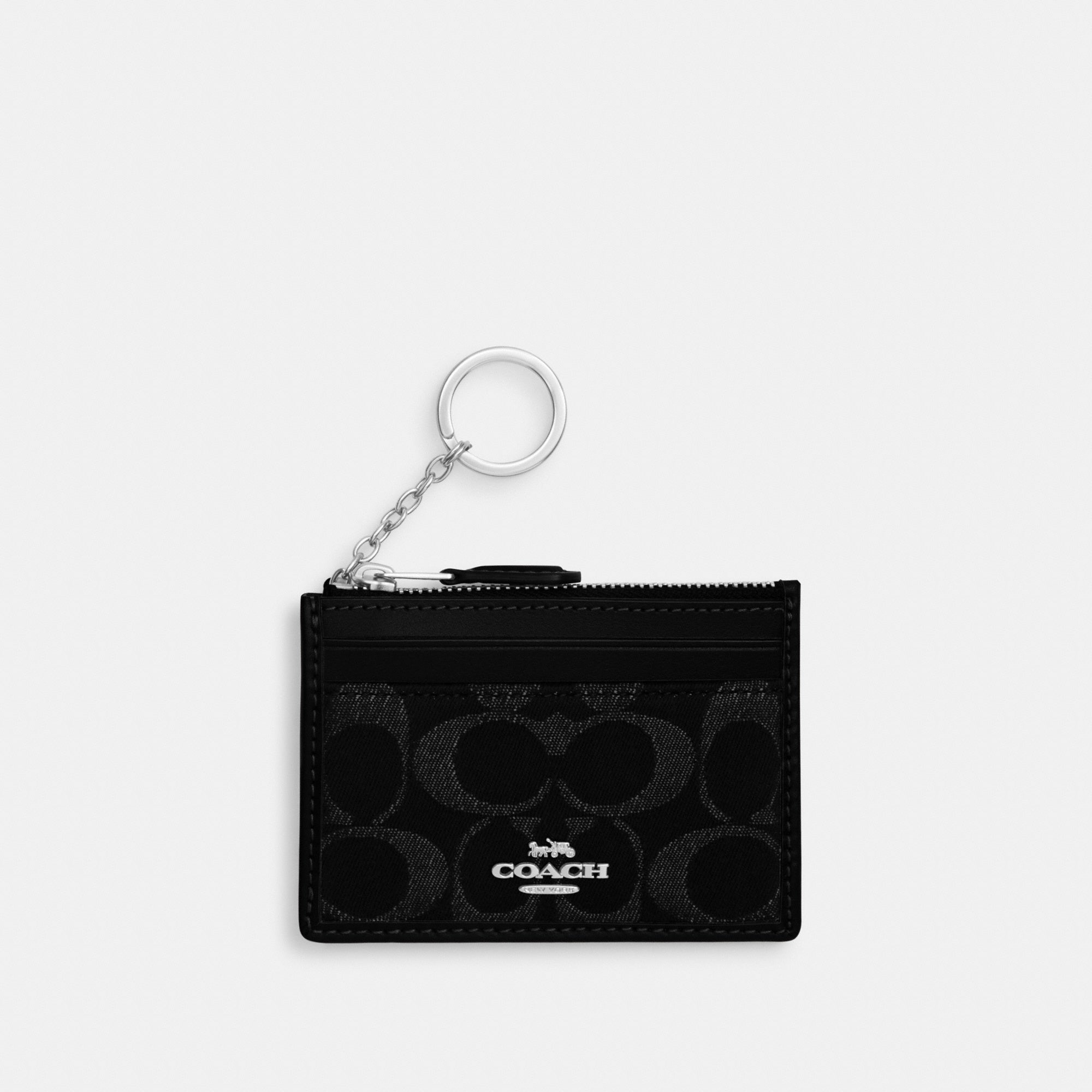 Mini Skinny Id Case In Signature Denim
