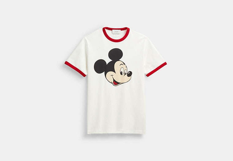 Disney X Coach Mickey Graphic Ringer T-Shirt In Organic Cotton