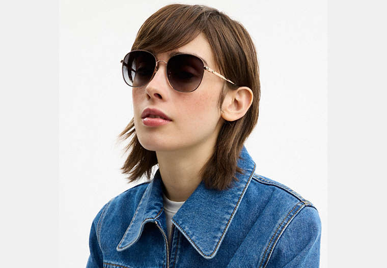 C Hardware Metal Round Sunglasses