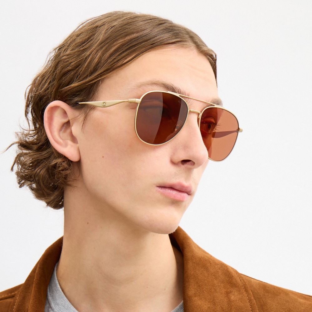 C Hardware Metal Pilot Sunglasses