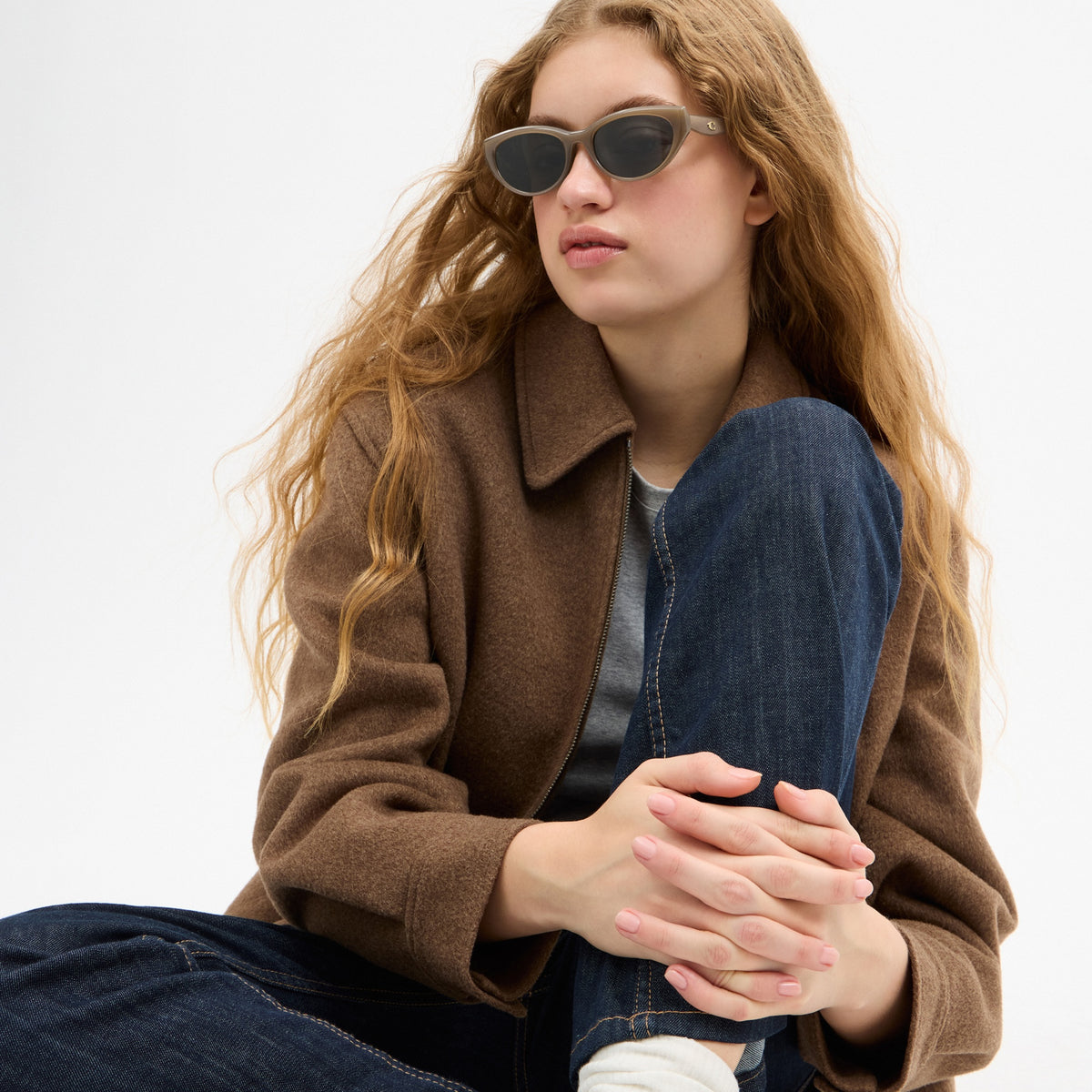 C Hardware Oval Cat Eye Sunglasses
