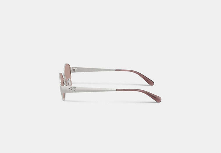 C Hardware Metal Narrow Oval Sunglasses