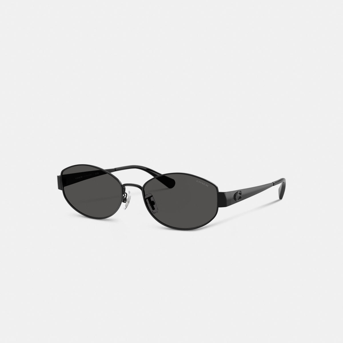 C Hardware Metal Narrow Oval Sunglasses