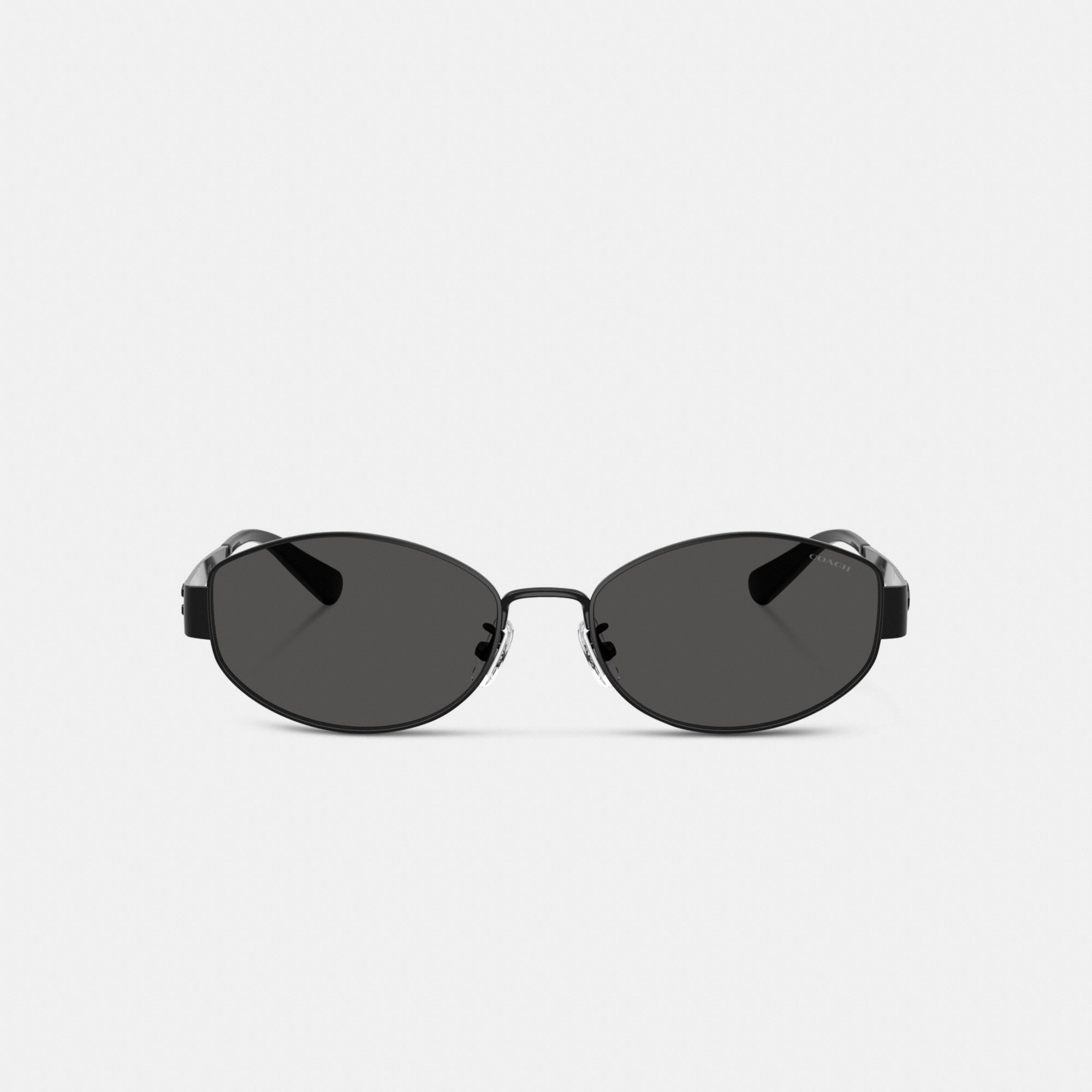 C Hardware Metal Narrow Oval Sunglasses