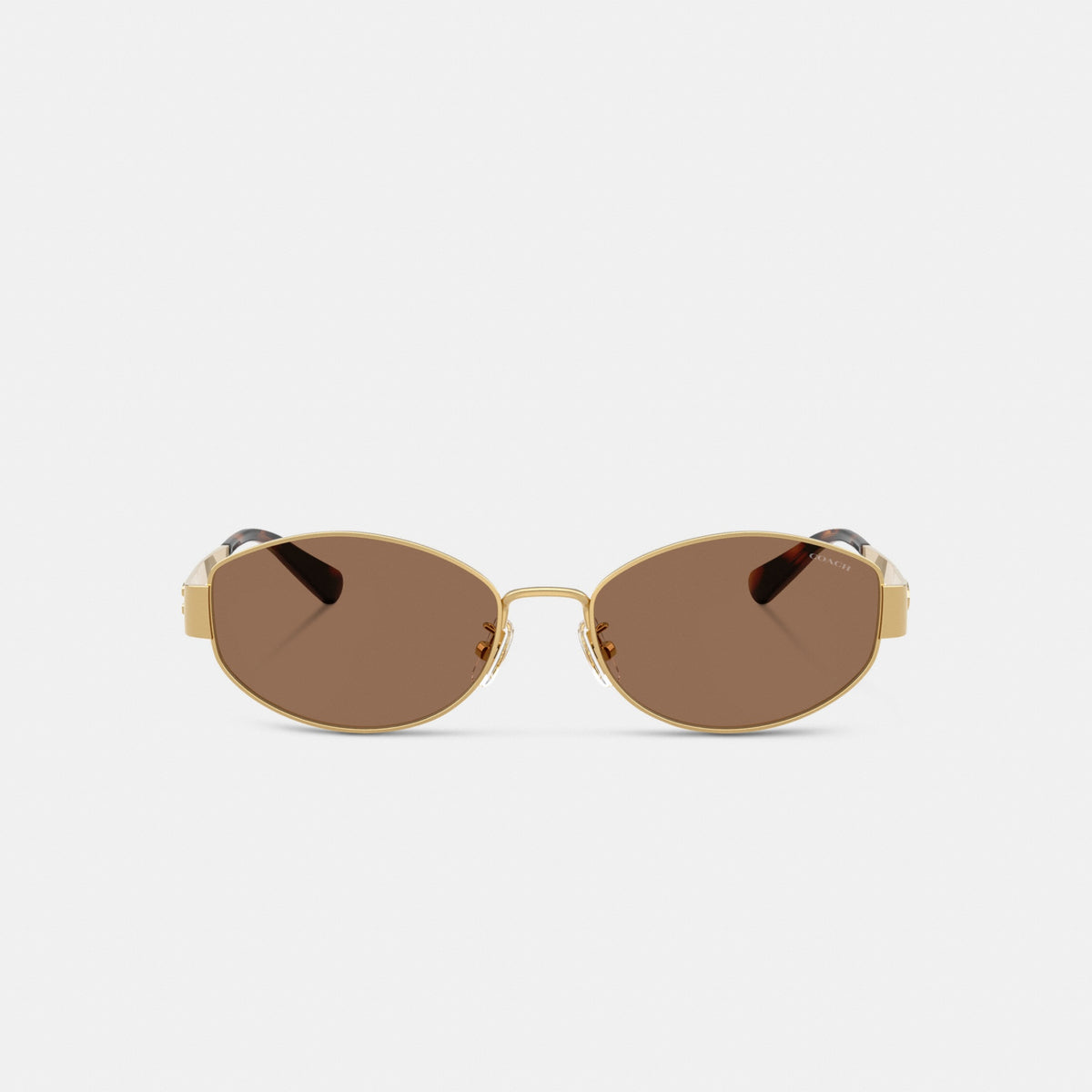 C Hardware Metal Narrow Oval Sunglasses