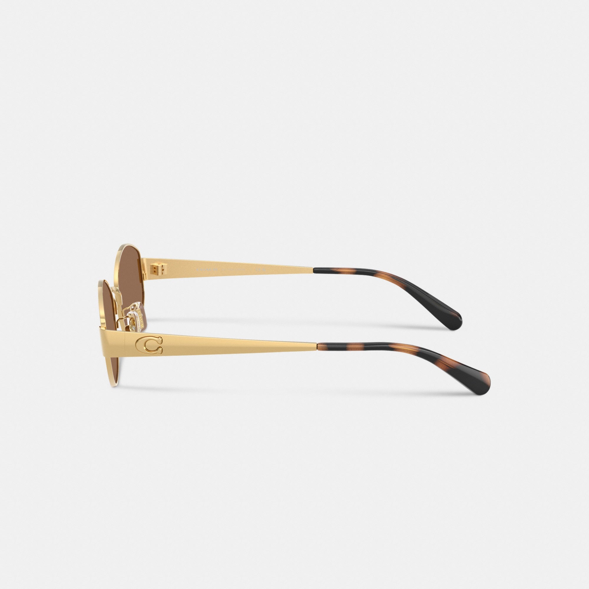 C Hardware Metal Narrow Oval Sunglasses
