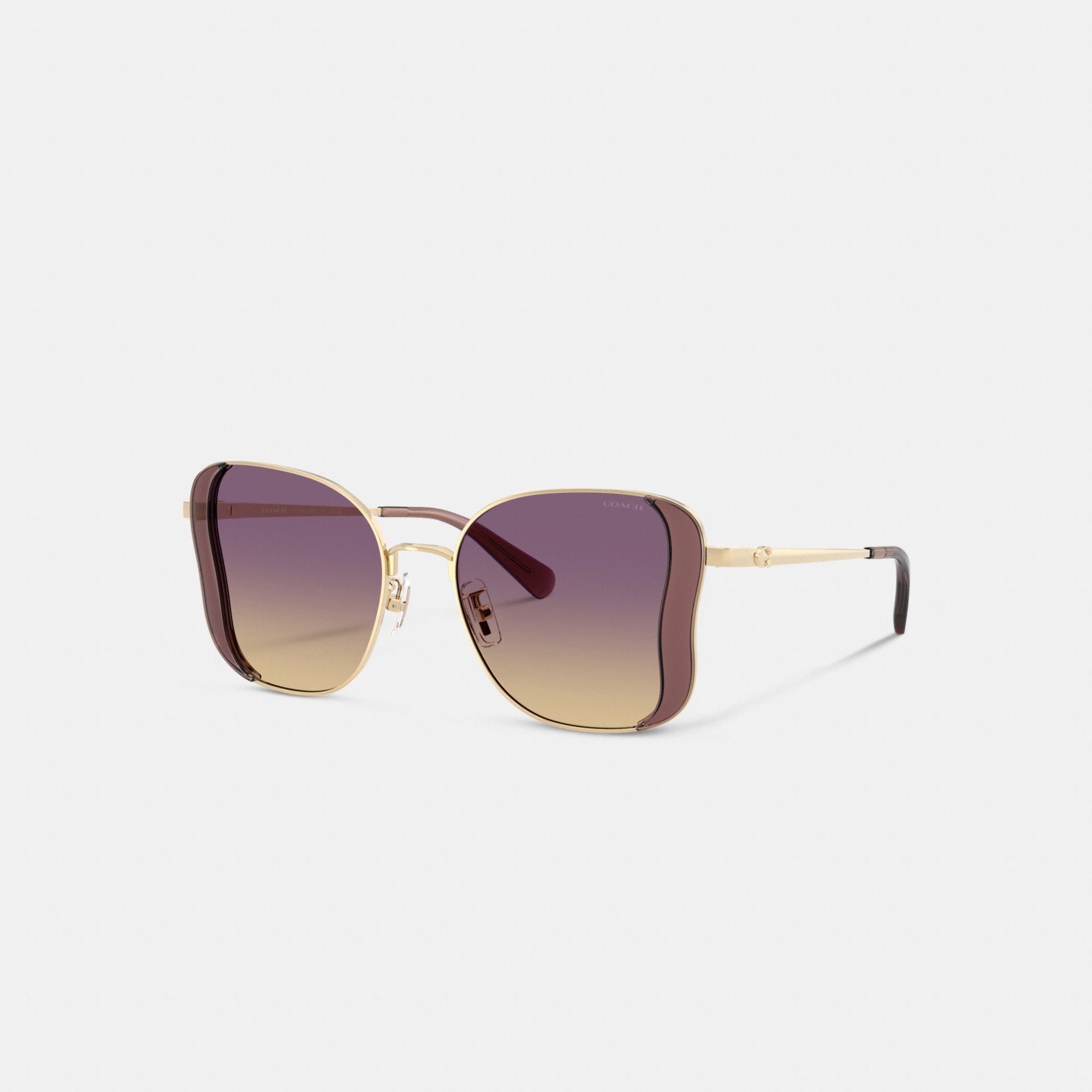 C Hardware Metal Butterfly Square Sunglasses
