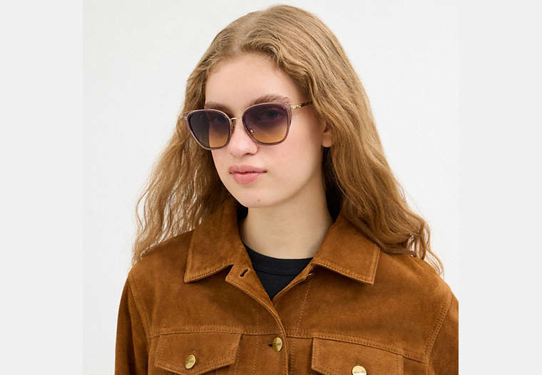 C Hardware Metal Square Sunglasses