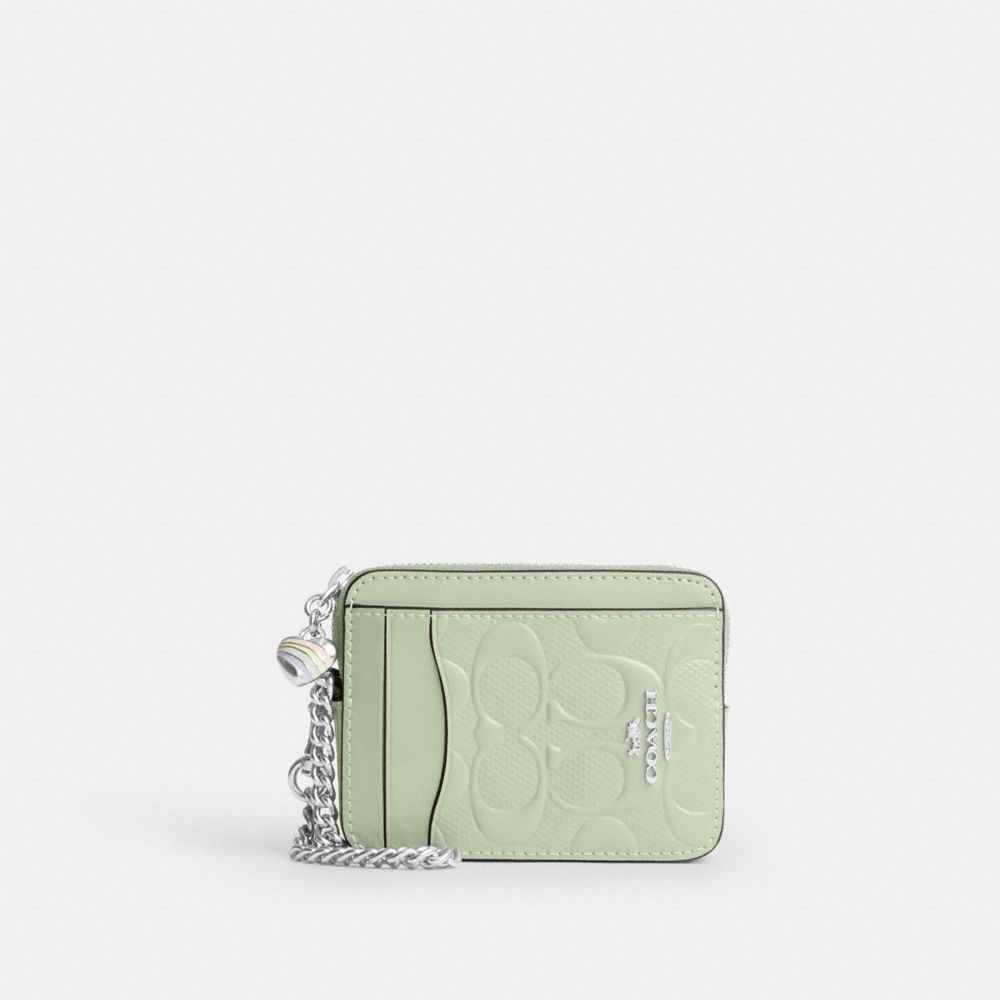 Zip Card Case In Signature Denim