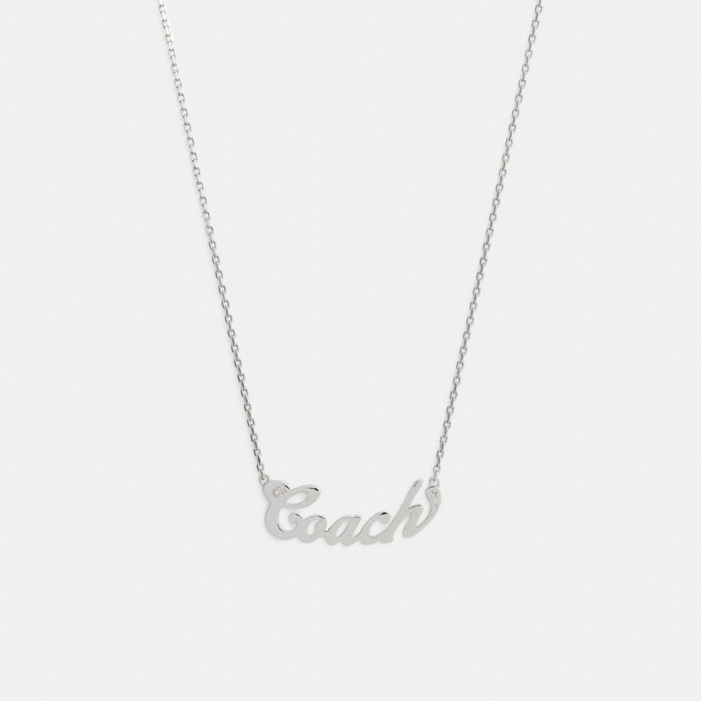 Coach Script Nameplate Necklace