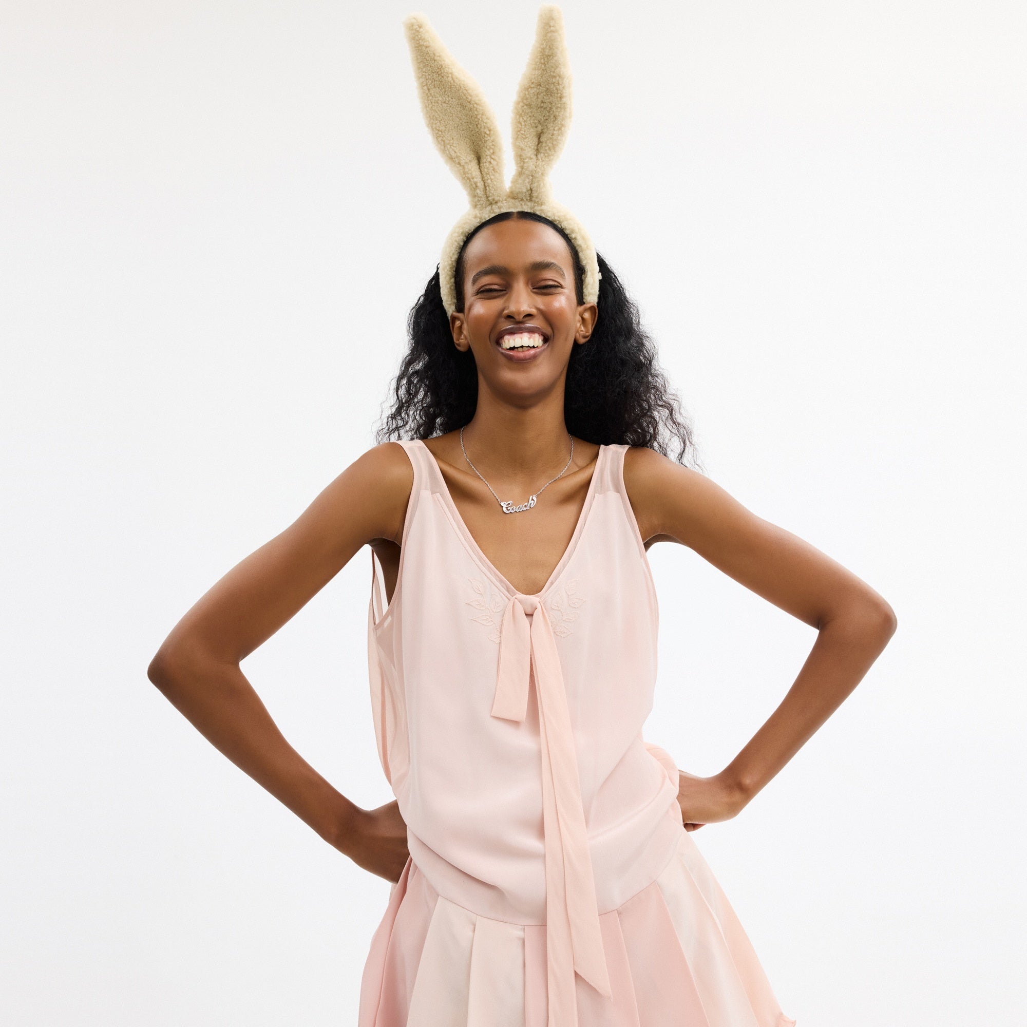 Bunny Ears Headband In Shearling