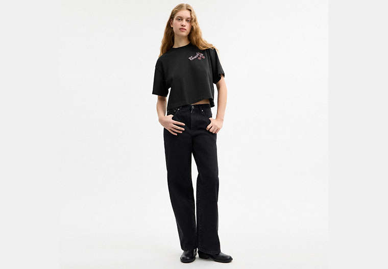 Charms Cropped T-Shirt In Organic Cotton