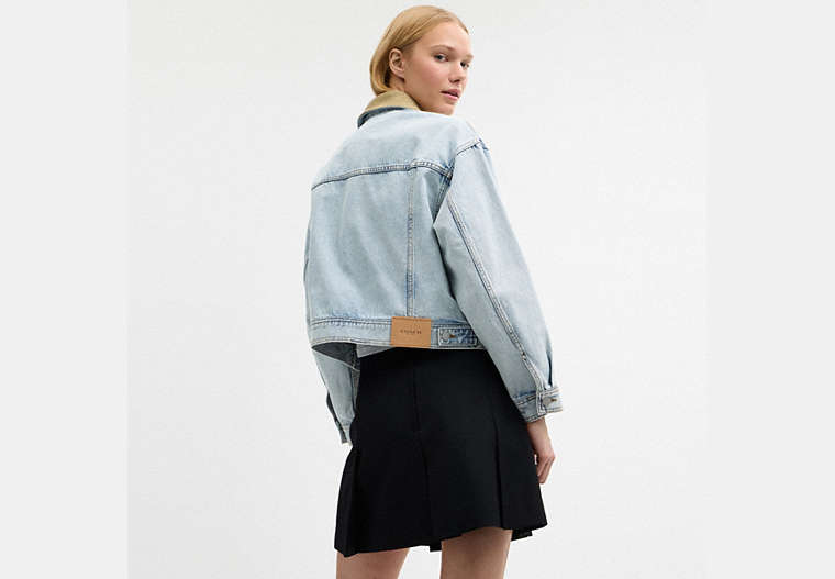 Denim Jacket With Corduroy Collar In Organic Cotton