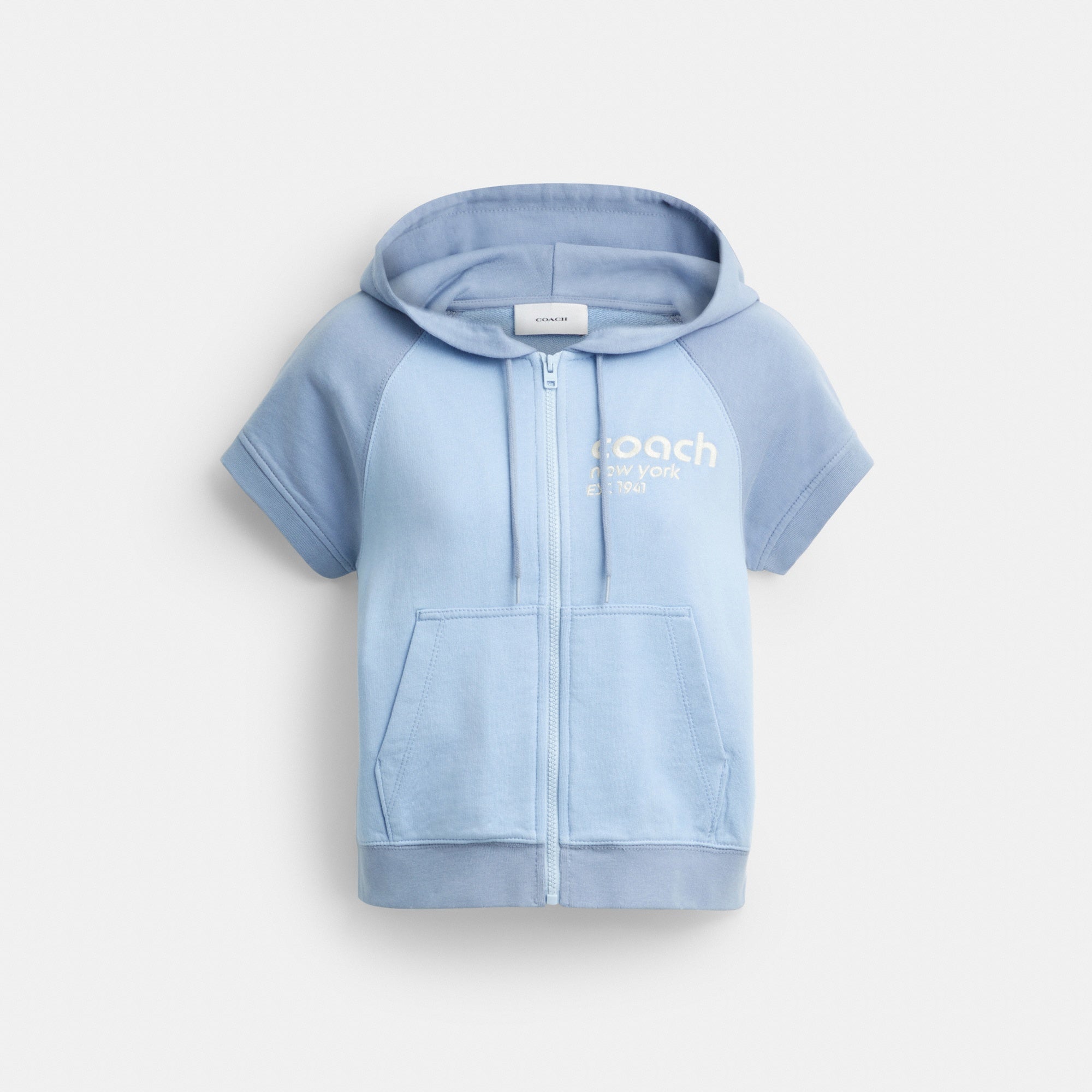 Short Sleeve Shrunken Hoodie In Organic Cotton