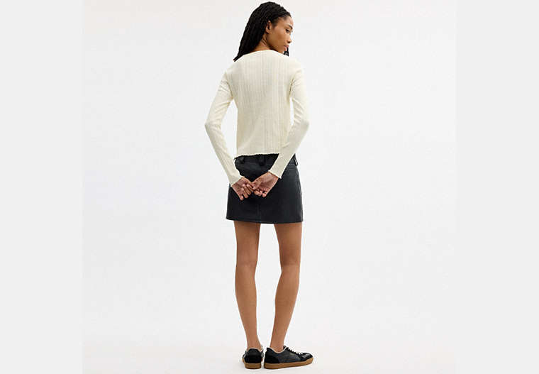 Coach | Brain Dead Kachi Mouse Graphic Long Sleeve Pointelle Top