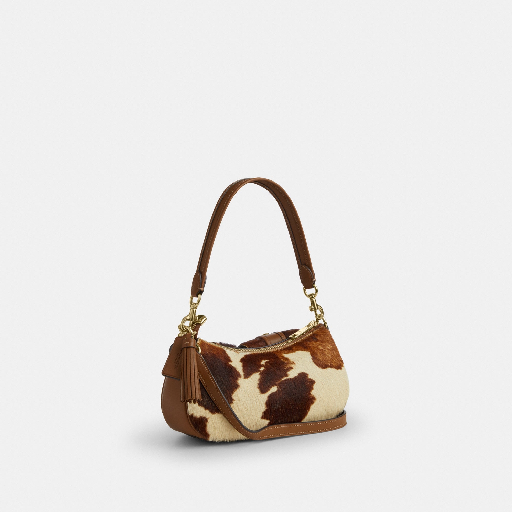 Ashton Shoulder Bag In Haircalf With Cow Print