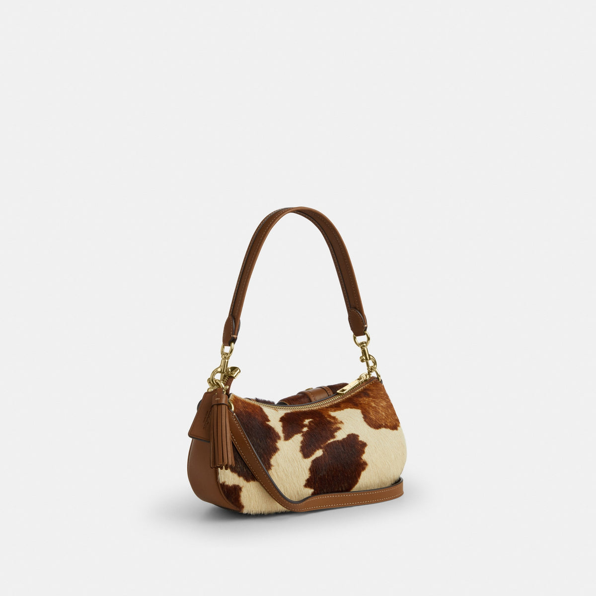 Ashton Shoulder Bag In Haircalf With Cow Print