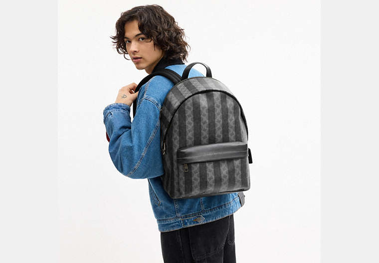 Taylor Backpack In Signature Canvas With Stripes