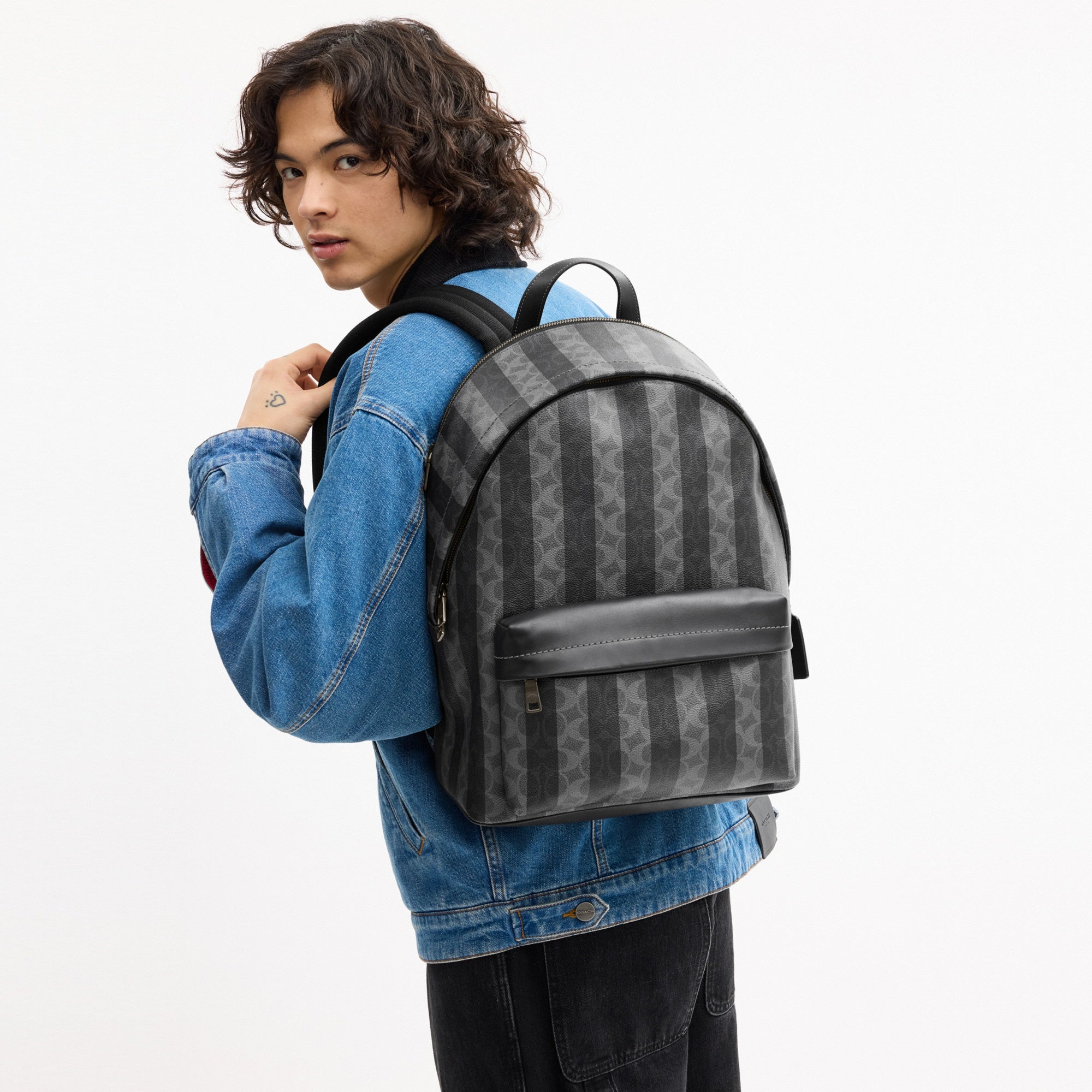 Taylor Backpack In Signature Canvas With Stripes