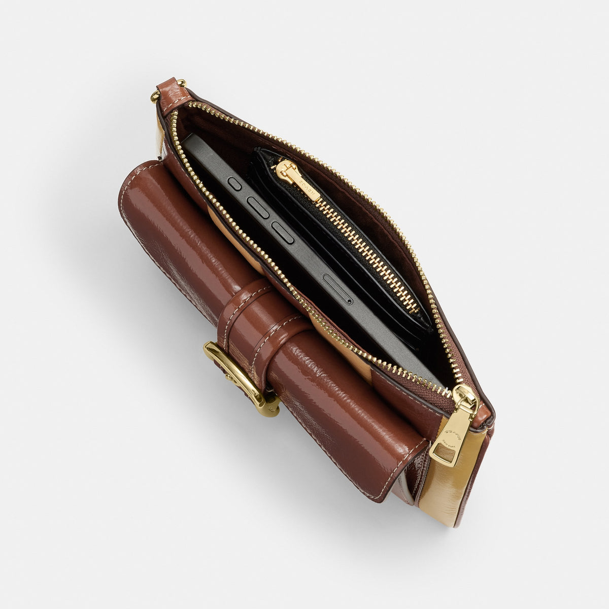 Ashton Wristlet With Striped Patchwork