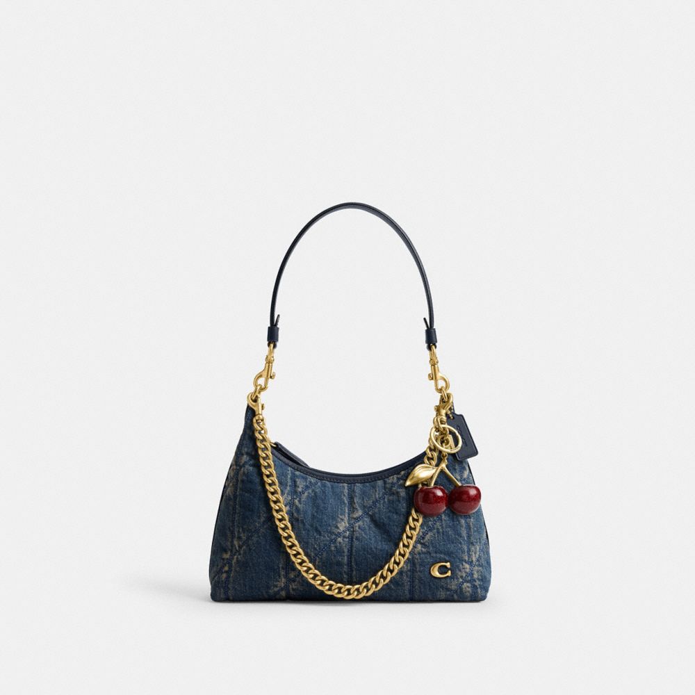 Juliet Shoulder Bag 25 In Regenerative Cotton Denim With Quilting