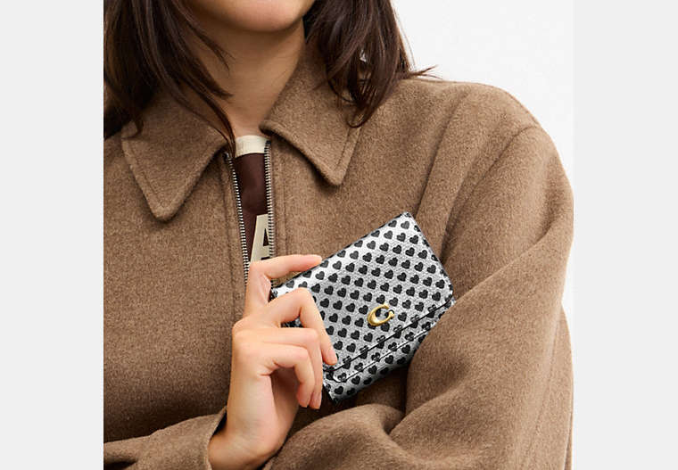 Mila Small Flap Wallet With Heart Print